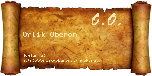 Orlik Oberon névjegykártya